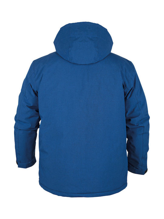 Stenso Men's Waterproof Work Jacket with Detachable Hood Blue