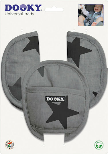 Dooky Car Seat Belt Pads Stars Gray