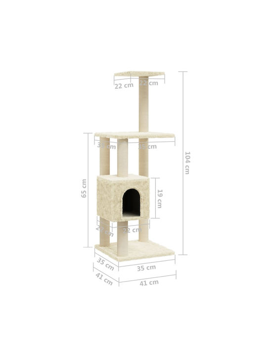 vidaXL Ονυχοδρόμιο Γατόδεντρο Μπεζ 41x41x104εκ.