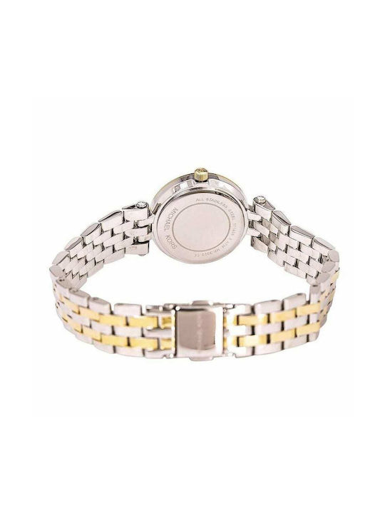 Michael Kors Mini Darci Γυναικείο Ρολόι 28mm Μπαταρίας με Μεταλλικό Μπρασελέ Ασημί/Χρυσό