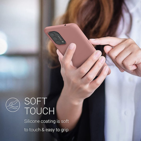 KWmobile Soft Flexible Rubber Back Cover Silicone Rose Tan (Oppo Find X3 Lite)