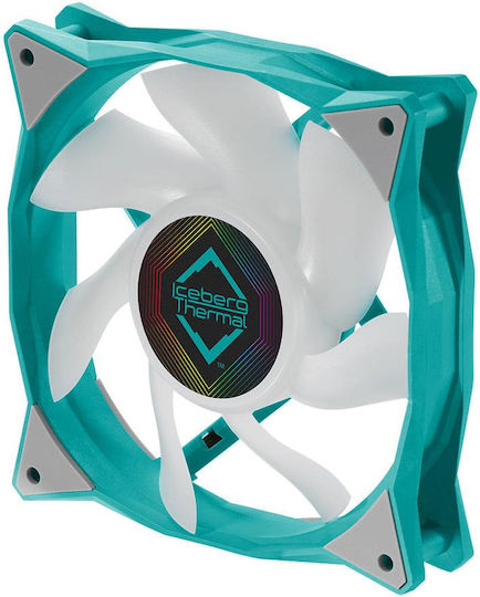 Iceberg Thermal IceGALE Case Fan 120mm (2200rpm / 94cfm) with ARGB Lighting and Connection 3-Pin / 4-Pin PWM Teal