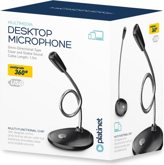 Platinet PMOD1 Μικρόφωνο USB Επιτραπέζιο, Gooseneck