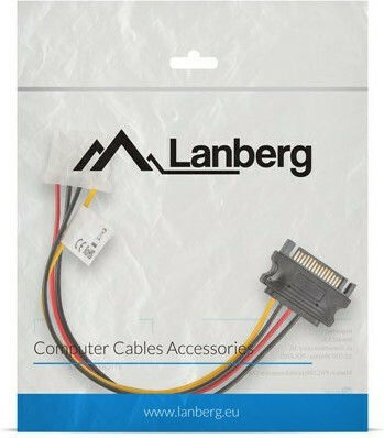 Lanberg 15-Pin Sata - 4-Pin Molex Cable 0.15m Πολύχρωμο CA-SAHD-10CU-0015