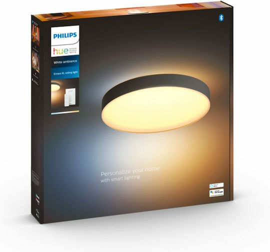 Philips Smart Πλαφονιέρα Οροφής 55.1εκ. Μαύρη με Ενσωματωμένο LED και Τηλεχειριστήριο