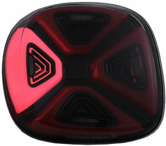 Faruri Spate LED Smart ForTwo C453 A453 / ForFour W453 2014-2019 Roșu/Transparent/Negru 14-19 2 Bucăți