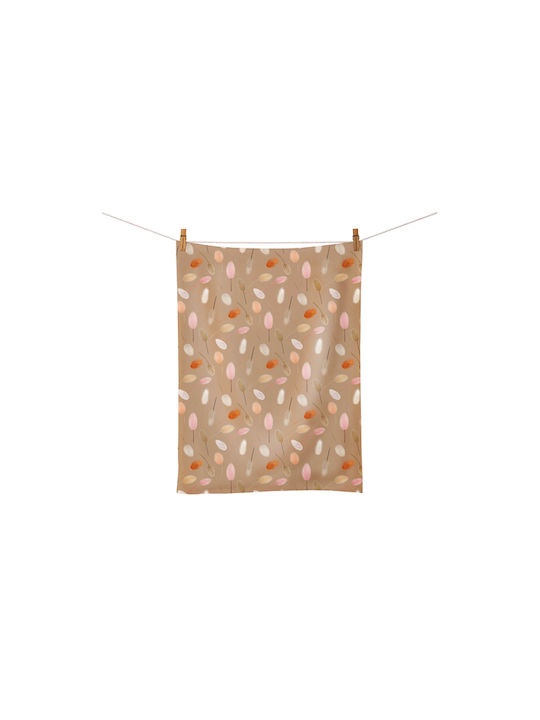 Chic Mic Dried Flower Kitchen Towel from 100% Cotton in Brown Colour 50x70cm
