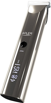 Adler Επαναφορτιζόμενη Κουρευτική Μηχανή Ασημί AD 2834