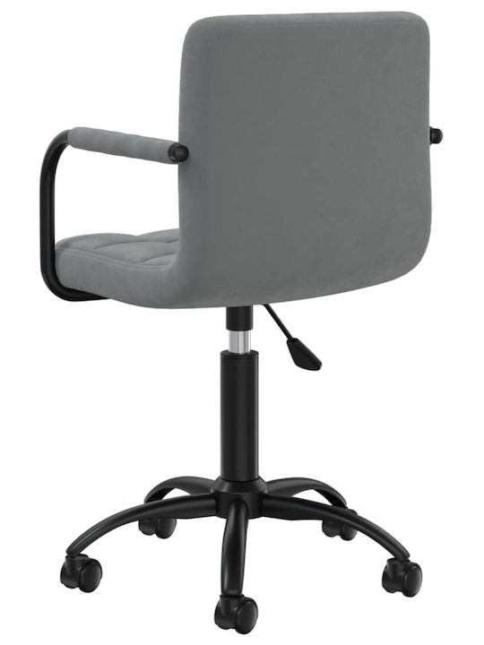 Scaun Pentru Vizitatori Cu Rotire Cu Brațe Și Roți Gri Închis 40x47x76cm