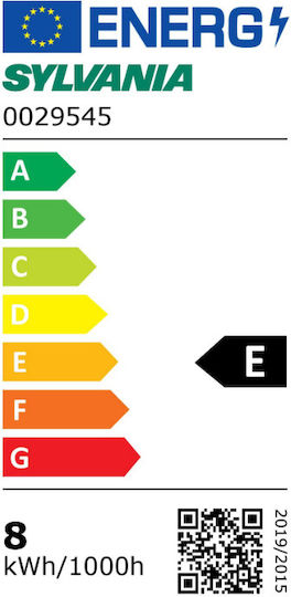 Sylvania Λάμπα LED 8W 125mm για Ντουί E27 και Σχήμα G120 Θερμό Λευκό 1055lm