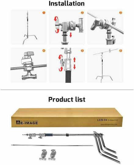 E-Image LCS-04 Βάση για Studio C-Stand με Grip Arm