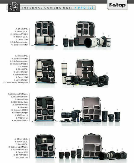 F-Stop ICU (Internal Camera Unit) - Pro Camera Bag Insert and Cube Τσάντα Χειρός Φωτογραφικής Μηχανής Large Μαύρη