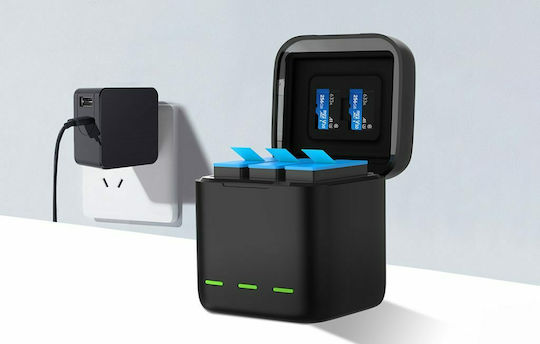 Telesin 3-Slot Charger Box for + 2 Batteries Charger for GoPro Hero 9 / Hero 10