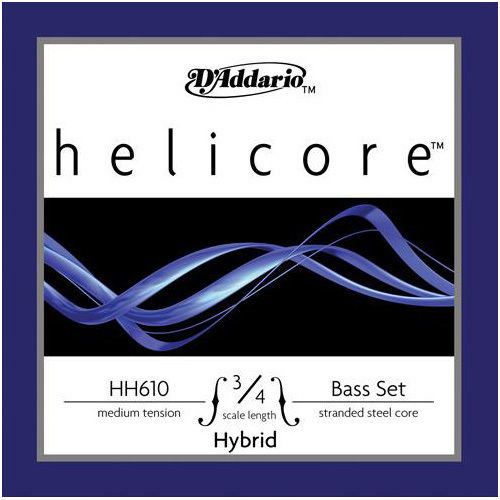 Daddario Helicore Hybrid Bass String Set Μονές Χορδές Steel Κοντραμπάσου 6τμχ 3/4 Scale Medium Tension