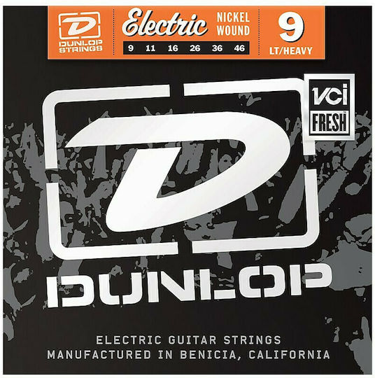 Dunlop Set of Nickel Wound Strings for Electric Guitar Performance+ Extra Light 9 - 46"