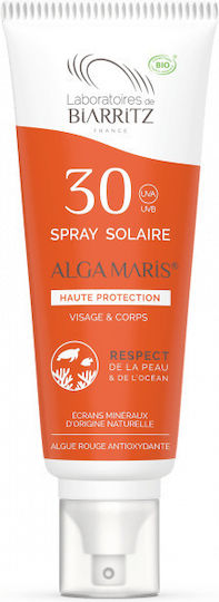 Laboratories de Biarritz Alga Maris Waterproof Sunscreen Cream Face and Body SPF30 in Spray 100ml