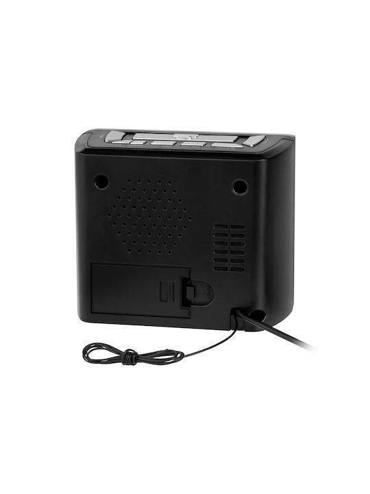 Kruger & Matz Ceas De Masă Digital Led Din Plastic Cu Ceas Deșteptător Și Radio Negru Km0821