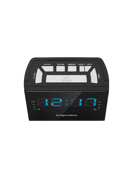 Kruger & Matz Ceas De Masă Digital Led Din Plastic Cu Ceas Deșteptător Și Radio Negru Km0821