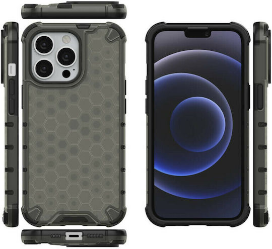 Hurtel Honeycomb Armor Back Cover Σιλικόνης Μαύρο (iPhone 13 Pro)