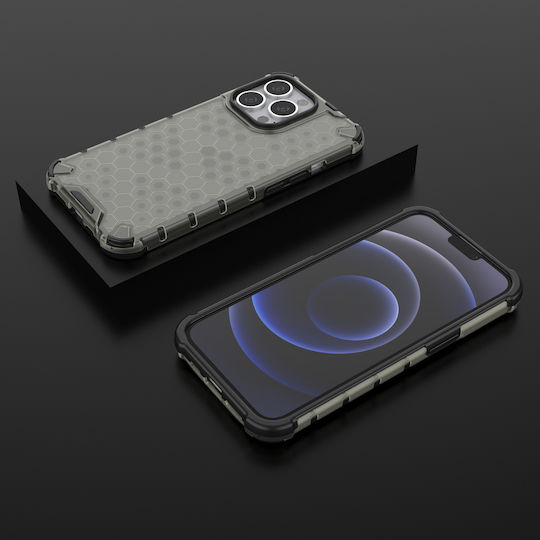 Hurtel Honeycomb Armor Back Cover Σιλικόνης Μαύρο (iPhone 13 Pro)