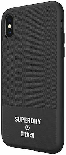 Superdry Molded Canvas Back Cover Silicone Fabric Black for iPhone X / XS