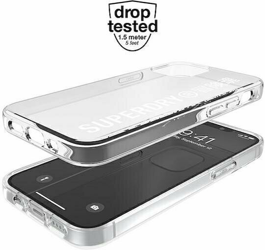Superdry Snap Back Cover Σιλικόνης Διάφανο/Λευκό (iPhone 12 mini)