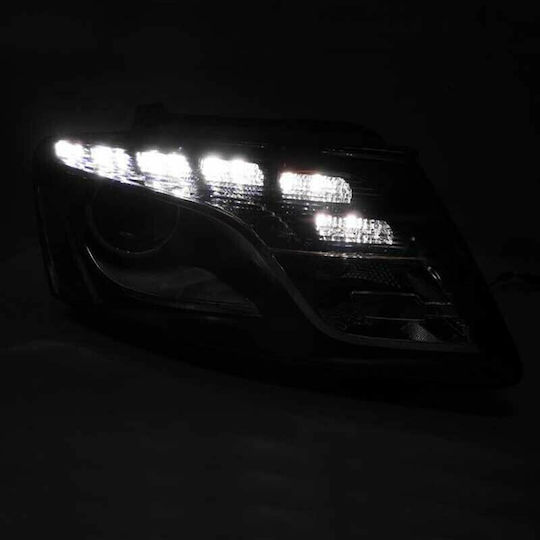 Depo Lumini frontale Lumini LED pentru Audi Q5 8R Negru 2008-2012 2buc