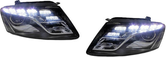 Depo Lumini frontale Lumini LED pentru Audi Q5 8R Negru 2008-2012 2buc