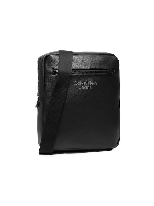 Calvin Klein Micro Pebble Reporter W Pckt Ανδρική Τσάντα Ώμου / Χιαστί σε Μαύρο χρώμα