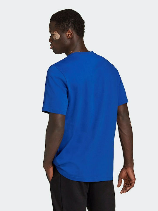 Adidas Essentials Ανδρικό T-shirt Blue Royal με Λογότυπο