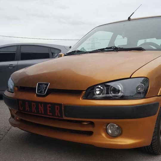 Depo Предни Фарове Ангелски Очи Peugeot 106 Черни 1996-1999 2 Бройки