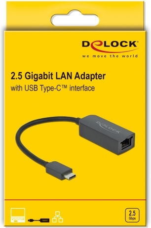 DeLock 66645 USB-C Netzwerkadapter mit Verkabelter Ethernet-Verbindung