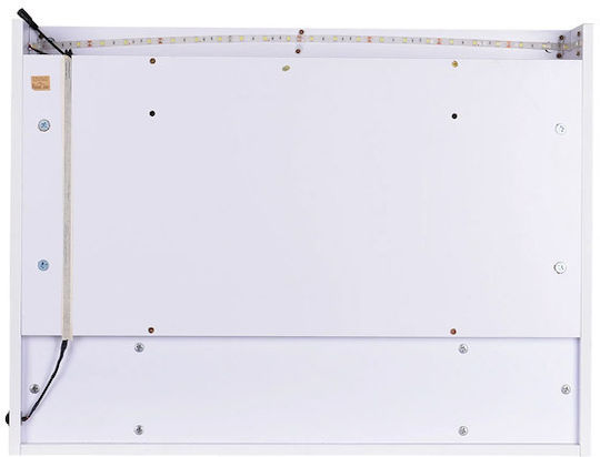 HomCom 834-041 Ορθογώνιος Led από MDF με Ντουλάπι, Ράφι & Υποδοχή Λαμπτήρα 80x60cm Λευκός HomCom 834-041 Ορθογώνιος Led από MDF με Ντουλάπι, Ράφι & Υποδοχή Λαμπτήρα 80x60cm Λευκός
