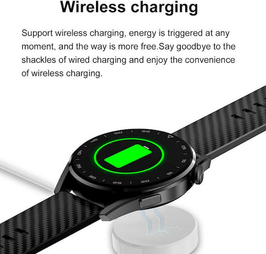 NO.1 DT3 Pro Smartwatch με Παλμογράφο (Μαύρο)
