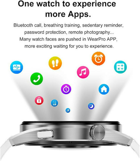 NO.1 DT3 Pro Smartwatch με Παλμογράφο (Μαύρο)