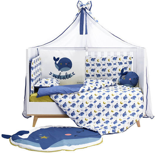 Bebe Stars Whale Kinder Teppich Blue 94x130cm