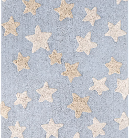 Guy Laroche Kids Cotton Rug Night Sky Stars 130x180cm Light Blue
