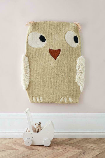 Kids Concept Owl Kids Rug Green 90x120cm