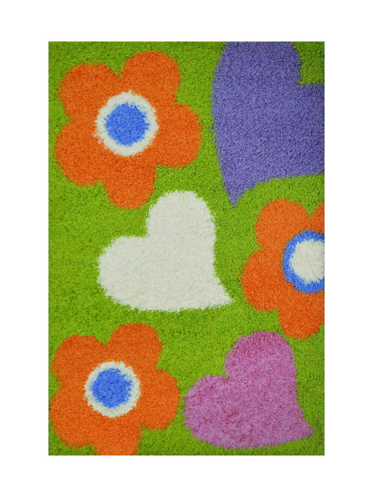 Sprintzio Next Shaggy 1135 Kinder Teppich Grün 160x230cm Dicke 50mm