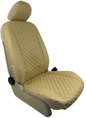 Auto Gs Leatherette Seat Covers Set 4pcs Beige