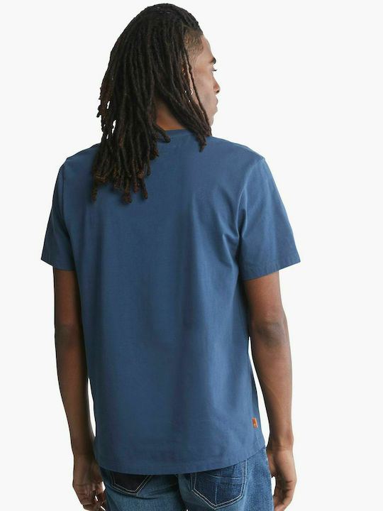 Timberland Ανδρικό T-shirt Navy Μπλε με Στάμπα