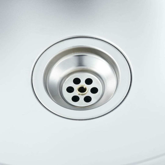 vidaXL Ένθετος Νεροχύτης Δεξιός Inox Σατινέ Μ71.5xΠ44cm Ασημί