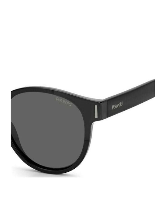 Polaroid Men's Sunglasses With Black Horn-Rimmed Frame And Grey Polarized Lens PLD6175/S 807/M9
