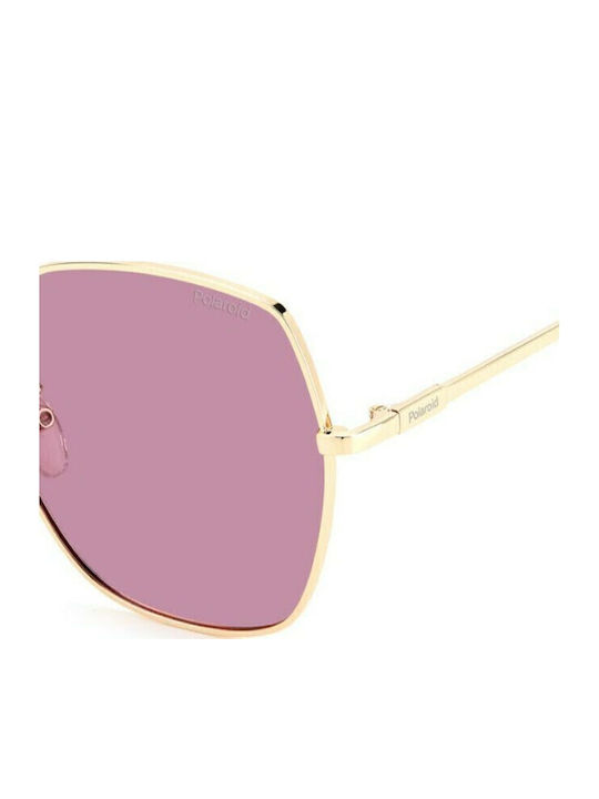 Polaroid Women's Sunglasses with Gold Metal Frame and Pink Polarized Lens PLD6178/G/S EYR/0F