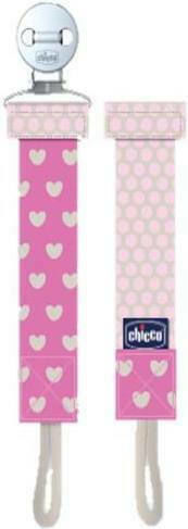 Chicco Ribbon Pacifier Fashion made of Fabric Pink