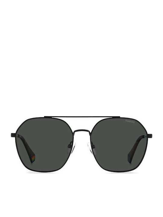 Polaroid Unisex Sunglasses with Black Metallic Frame and Grey Polarized Lens PLD6172/S 807/M9