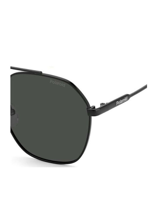 Polaroid Unisex Sunglasses with Black Metallic Frame and Grey Polarized Lens PLD6172/S 807/M9