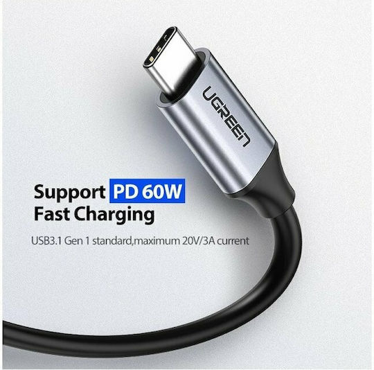 Ugreen USB 3.1 Video Cable USB-C Male - USB-C 60W PD Black 1.5m 50751
