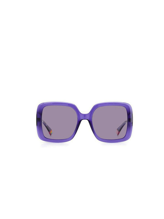 Polaroid Women's Sunglasses with Purple Plastic Frame and Purple Polarized Lens PLD6168/S B3V/KL