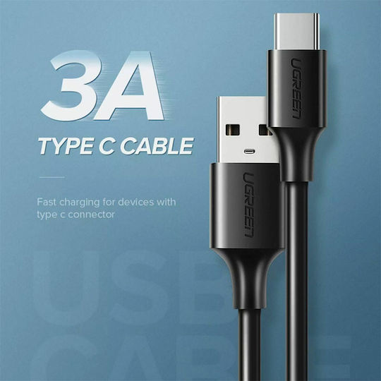 Ugreen US287 USB 2.0 Cable USB-C male - USB-A 18W PD Μαύρο 0.25m 60114